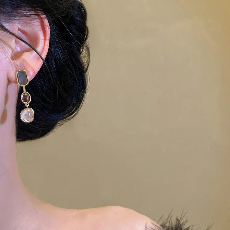Crystal and Pearl Cascade Earrings