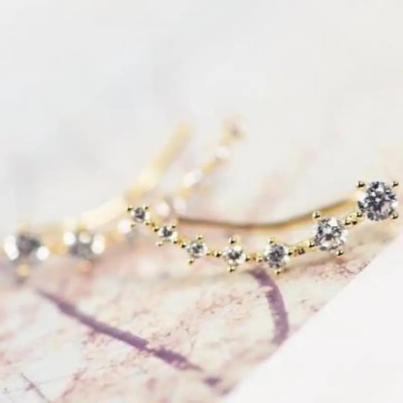Vintage Gold Earrings with Gemstone Inlay VIP