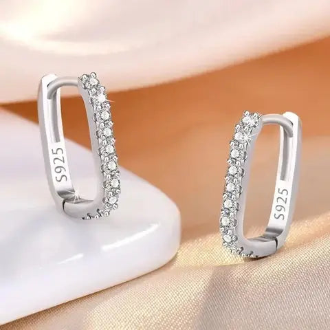 Gold Moissanite Huggie Earrings