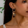 Gold Opal Accent Earrings