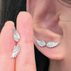 Vintage Gold Earrings with Silver Zirconia VIP