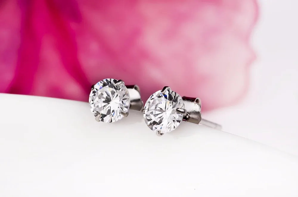 Orange Crystal Stud Earrings