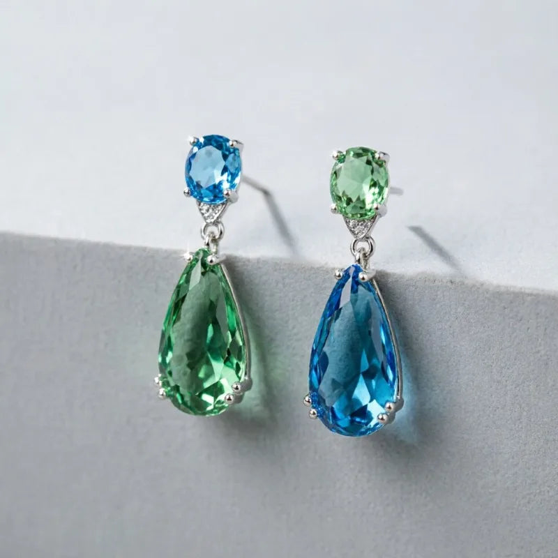 Silver Moonstone Drop Earrings
