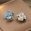 Silver Zirconia Cluster Earrings